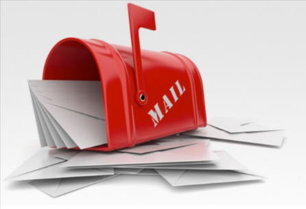 Shipping Company in Arizona by Mane Shipping showing a red mailbox filled with outgoing mail and envelopes for professional mail