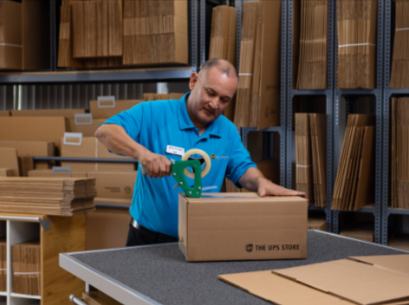 UPS Shipping Services near Arizona, package preparation by Mane Shipping, ensuring secure professional delivery handling